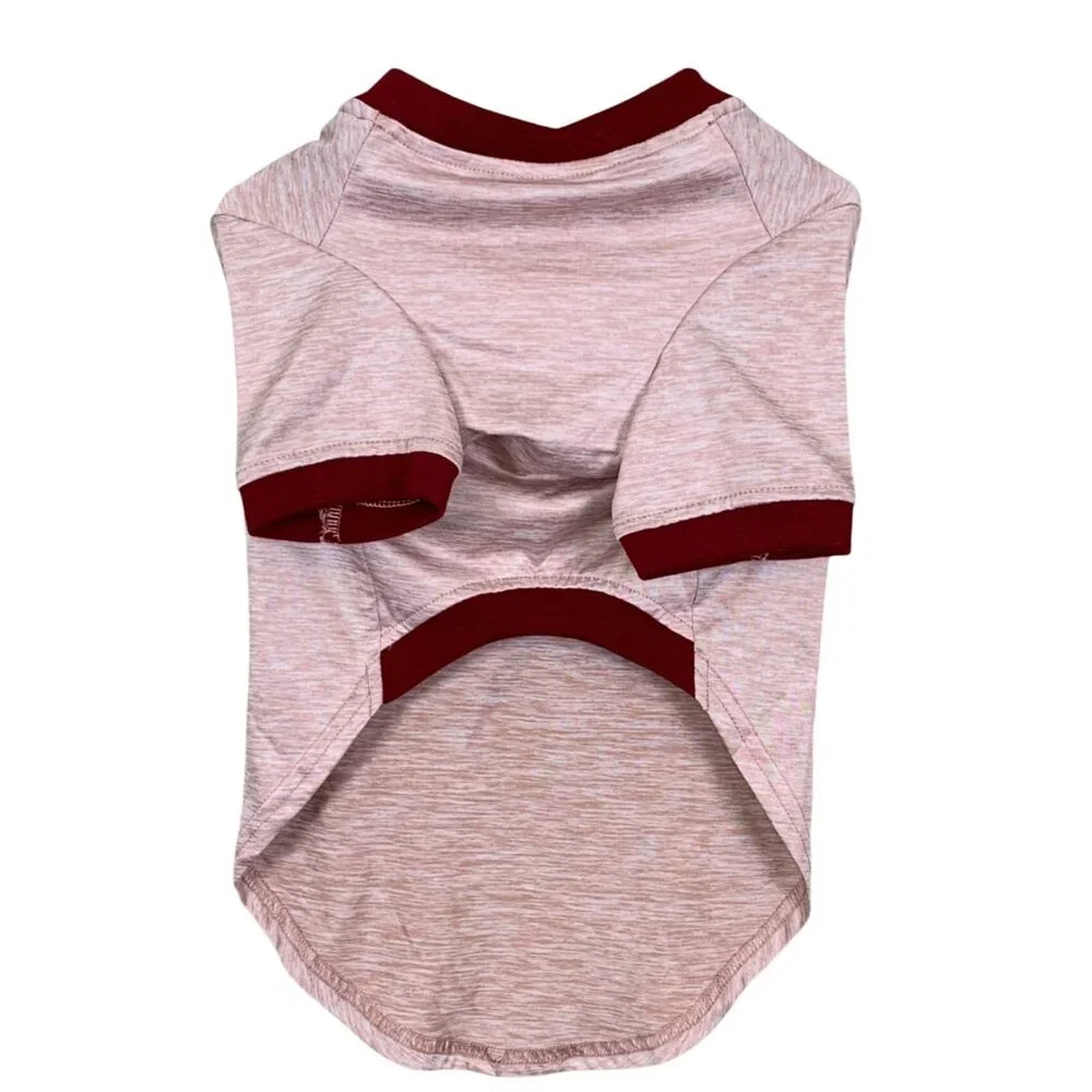 Reddy Pet Dog T-Shirt L‎ With Reflective Lightning Print Maroon Pink